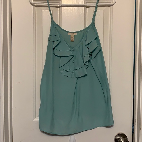 J.Crew Turquoise Ruffle Tank - Picture 1 of 5